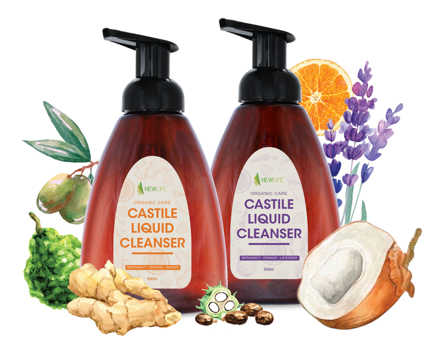 Two bottle of castle liquid cleanser